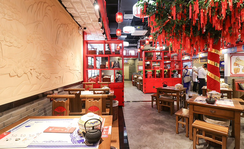 中式餐飲店裝修實(shí)景圖-今道春餅