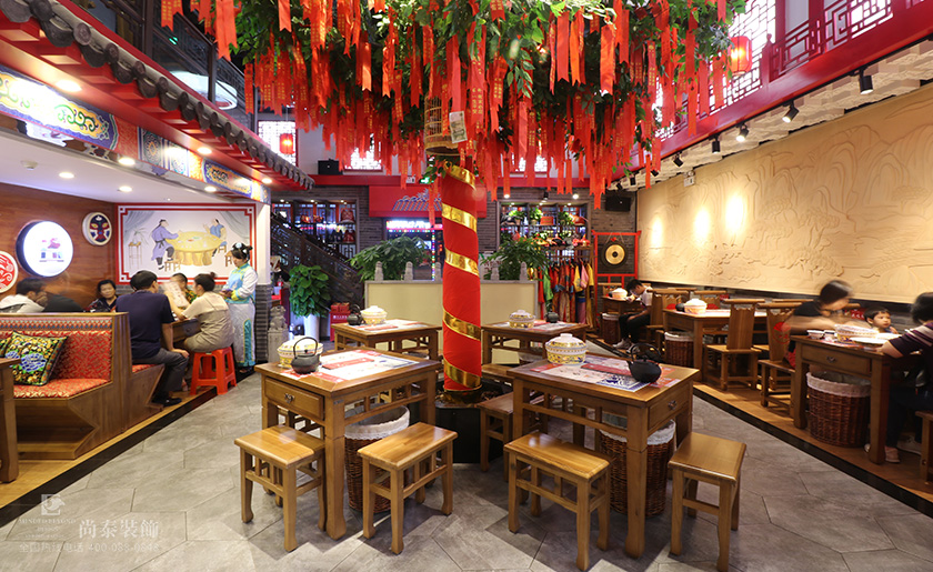 中式餐飲店裝修實(shí)景圖-今道春餅